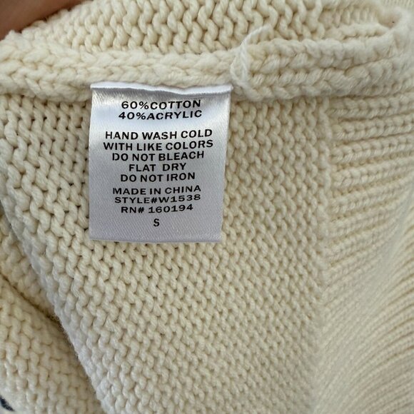 By Together Cream & Navy Blue Striped Collared Knit Long Sleeve V-Neck Sweater - Picture 3 of 4